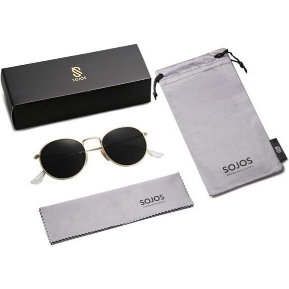 Small Round Polarized Sunglasses Retro UV400 Vintage Style for Women Men - Picture 6 of 7